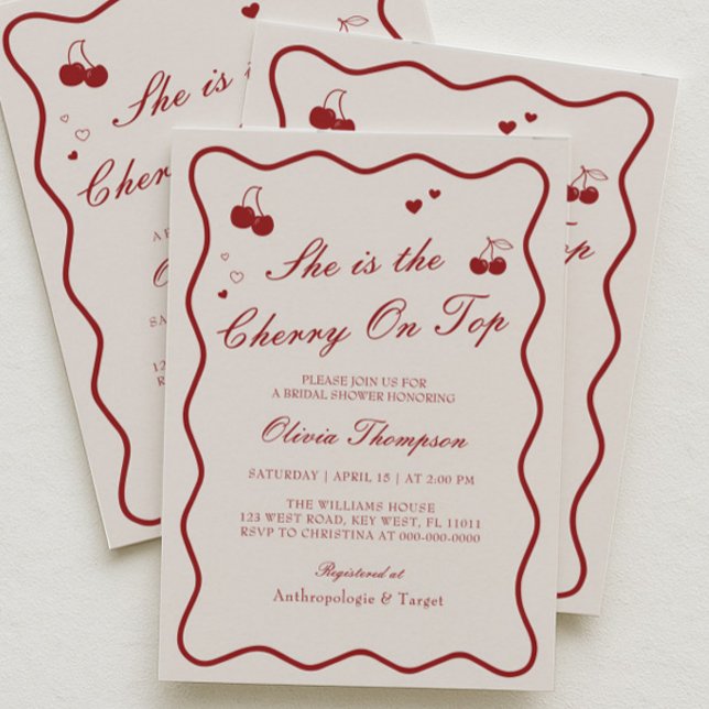 Invitation She's The Cherry On Top Bridal Shower (Créateur téléchargé)
