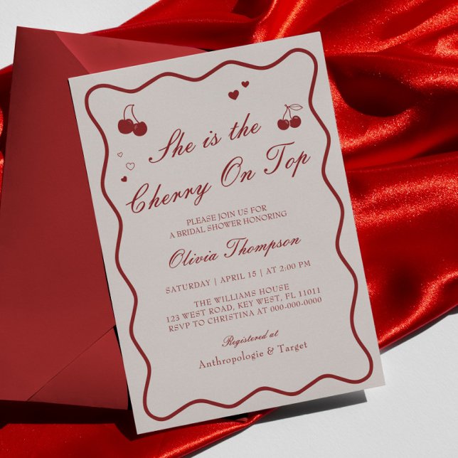 Invitation She's The Cherry On Top Bridal Shower (Créateur téléchargé)