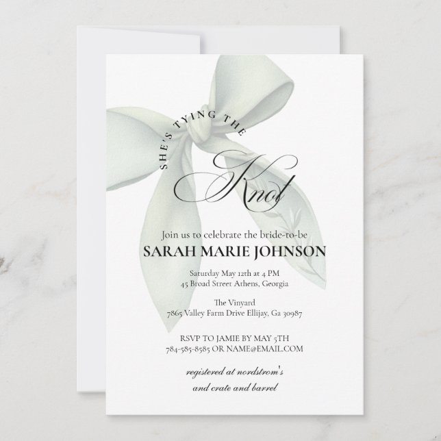 Invitation She's tying the knot Bridal Shower (Devant)