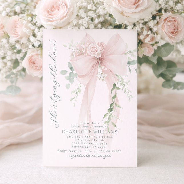 Invitation She's tying the know Whimsical Bow bridal shower (Créateur téléchargé)