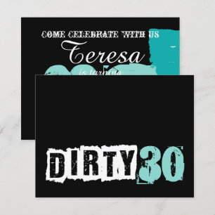 Invitation Shh A Surprise Dirty 30e fête de l'anniversaire bl