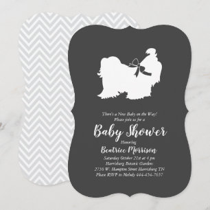 Invitation Shih Tzu Baby shower Neutre hommes-femmes