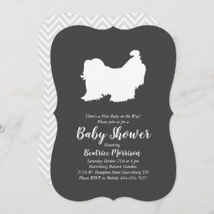 Invitation Shih Tzu Baby shower Neutre hommes-femmes
