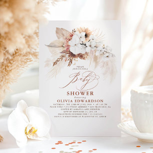 Invitation Shower Baby Terracotta