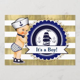 Invitation Shower pour bébé Petit Sailor