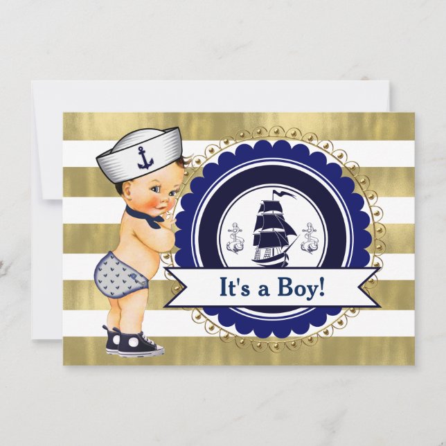 Invitation Shower pour bébé Petit Sailor (Devant)