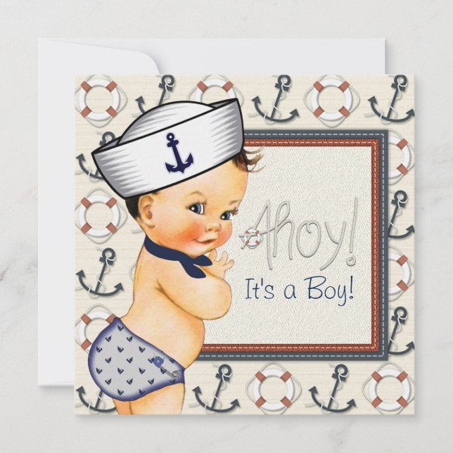 Invitation Shower pour bébé Petit Sailor (Devant)