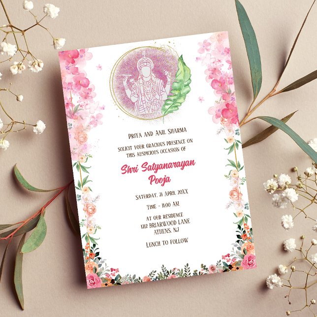 Invitation Shri Satyanarayan Pooja Hindu (Créateur téléchargé)