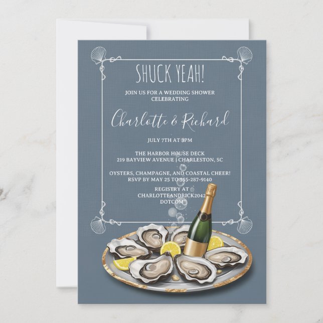 Invitation Shuck Yeah Oyster & Champagne Couples Wedding Show (Devant)