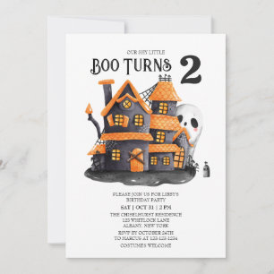 Invitation Shy Little Boo tourne 2 Halloween fête d'anniversa