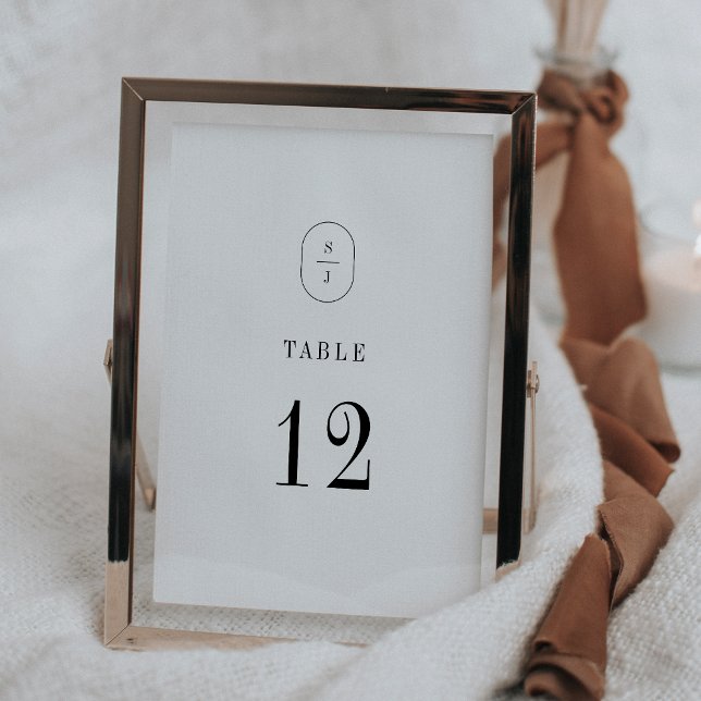 Invitation SHYLAH Neutral Boho Classic Mariage Numéros (SHYLAH Neutral Boho Classic Wedding Table Numbers)