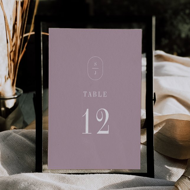 Invitation SHYLAH Simple Lilac Modern Mariage Numéros de tabl (SHYLAH Simple Lilac Modern Wedding Table Numbers)