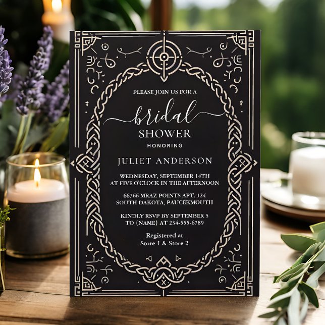 Invitation Si Celtic Nordic Fun Médiéval Scroll Fête des mari (Créateur téléchargé)