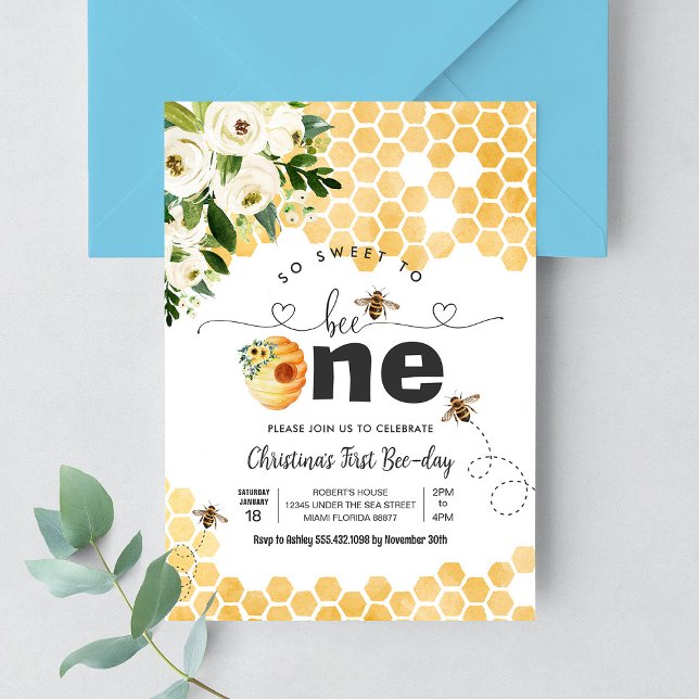 Invitation Si doux d'être un thème de fête d'abeille un anniv (Créateur téléchargé)