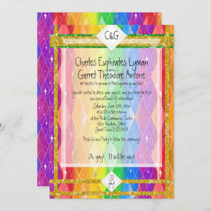 Invitation SI gay ! Jacquard arc-en-ciel, Parties scintillant