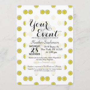 Invitation "Si la vie vous donne les citrons font." Et motif