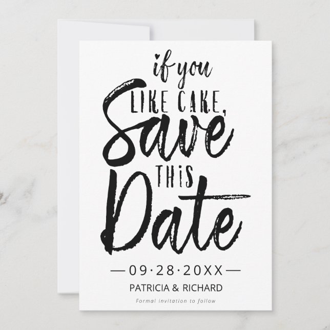 Invitation Si vous aimez le gâteau, sauvegardez cette date (Devant)