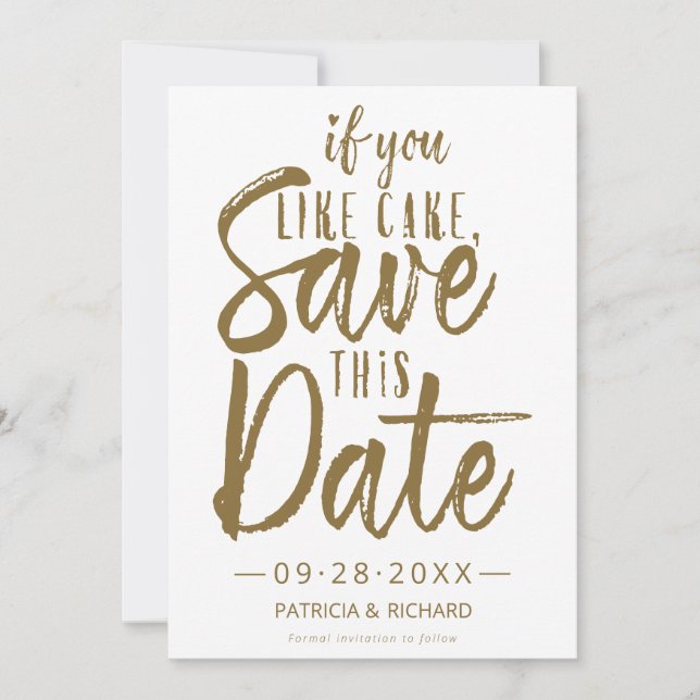 Invitation Si vous aimez le gâteau, sauvegardez cette date (Devant)