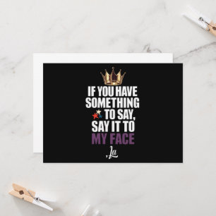 Invitation Si vous avez quelque chose à dire dites-le moi en 