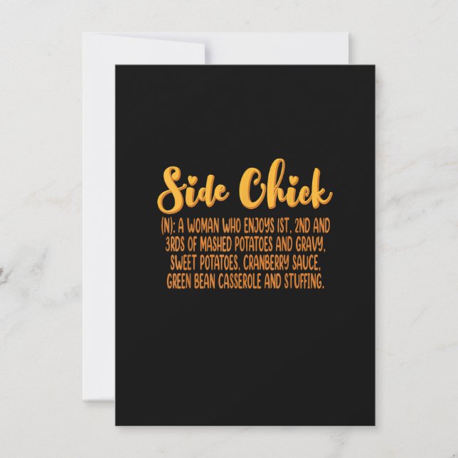 Invitation Side Chick Funny Thanksgiving Automne Automne Vibe (Devant)