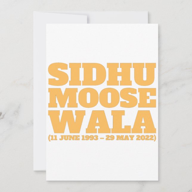 Invitation Sidhu Moose Wala 1993-2022  (Devant)
