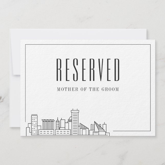 Invitation Siège réservé spécial | Mariage Baltimore (Devant)
