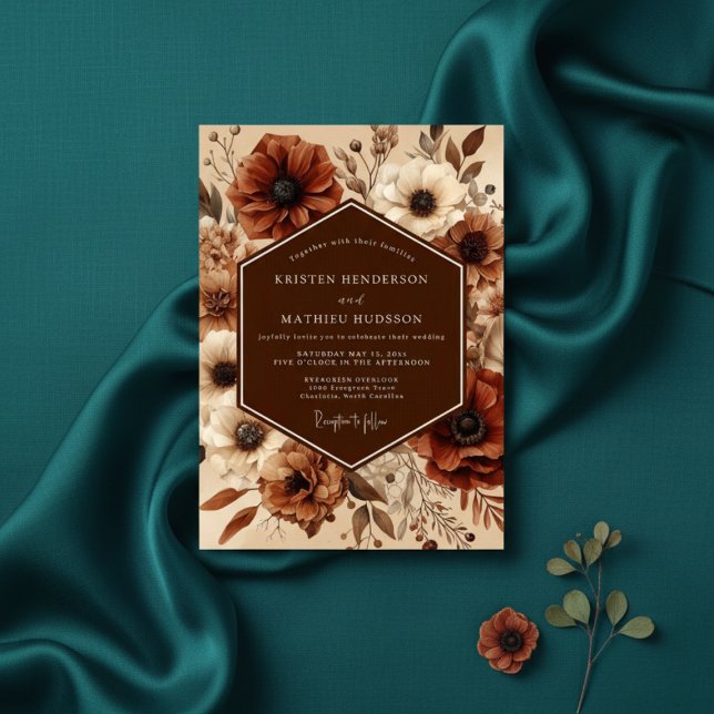 Invitation Sienna Anemone Autumn Romance Wedding (Créateur téléchargé)