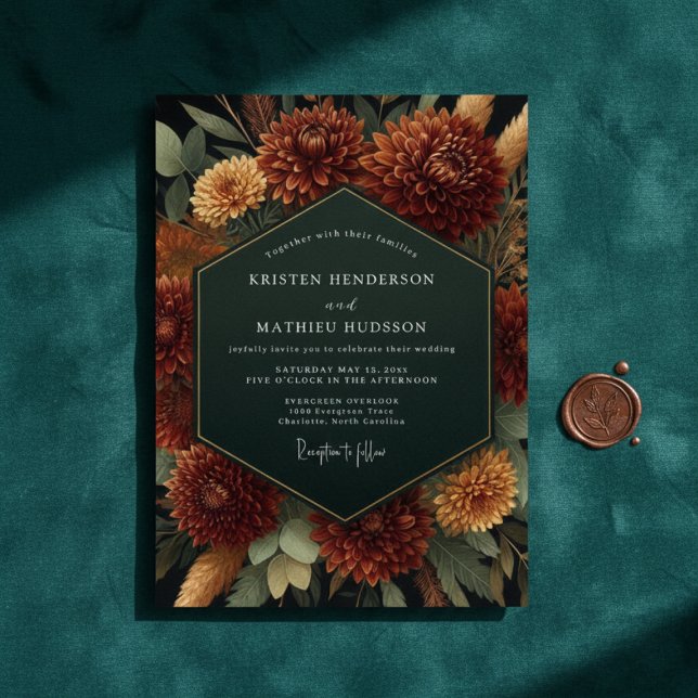 Invitation Sienna Bloom Autumn Romance Wedding (Créateur téléchargé)