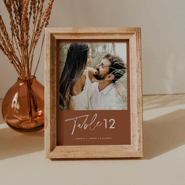 Invitation SIENNA Bohemian Numéro du tableau de photos 5x7 (Créateur téléchargé)