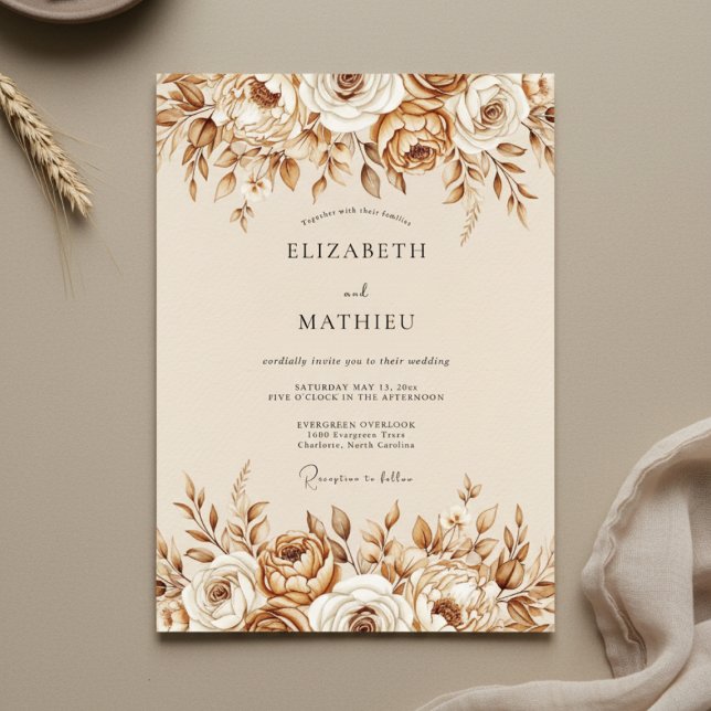 Invitation Sienna Ethereal Flourish Wedding (Créateur téléchargé)
