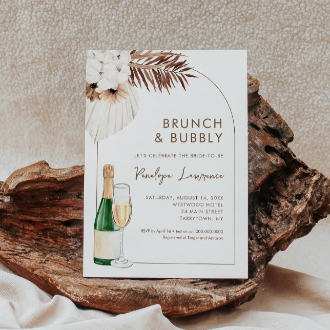 Invitation SIERRA Bohemian Brunch et Fête des mariées Bubbly (Créateur téléchargé)