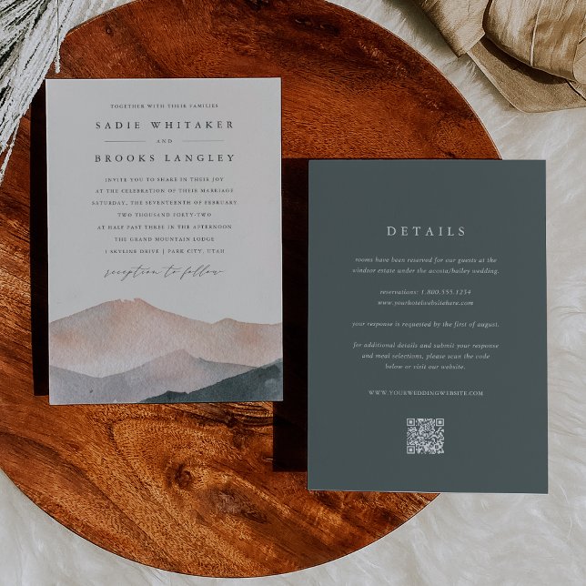 Invitation Sierra Dusk | Mariage au coucher du soleil dans le (Créateur téléchargé)