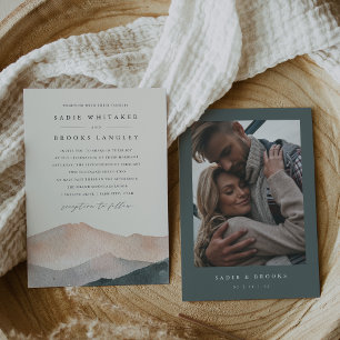 Invitation Sierra Dusk   Mariage photo Desert Blush & Slate