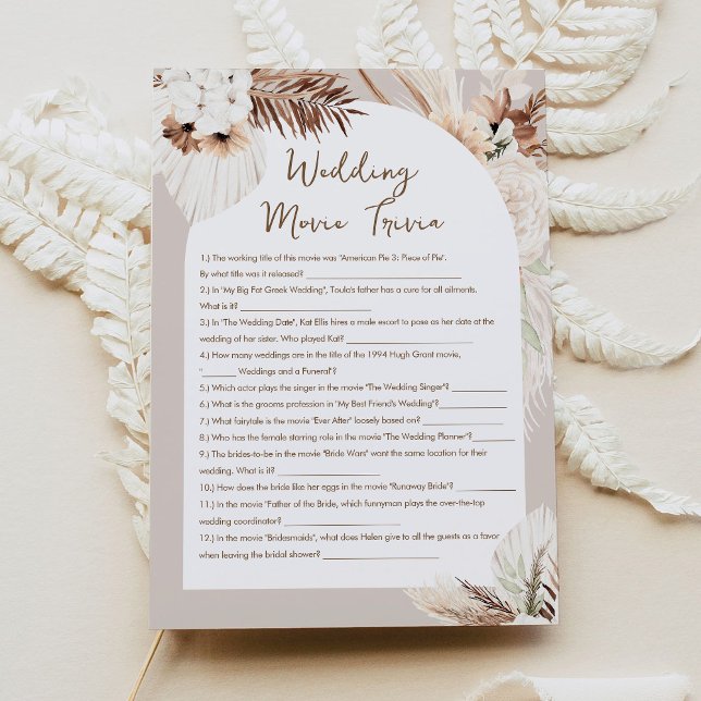 Invitation SIERRA Mariage Movie Trivia Fête des mariées Jeu (Créateur téléchargé)