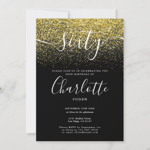 Invitation Signature 60e anniversaire Gold Parties scintillan