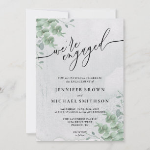 Invitation Signature Boho Eucalyptus vert engagée