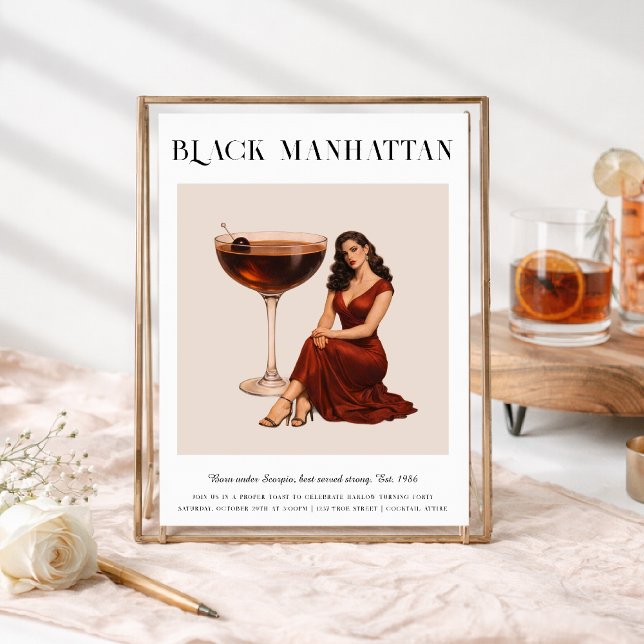 Invitation Signature Cocktail | Scorpio Zodiac Birthday (Créateur téléchargé)