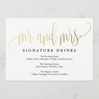 Invitation Signature mariage Boissons Signal - Belle Calligra