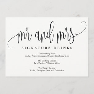 Invitation Signature Mariage Boissons Signal - Jolie calligra