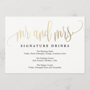 Invitation Signature Mariage Boissons Signal - Jolie calligra