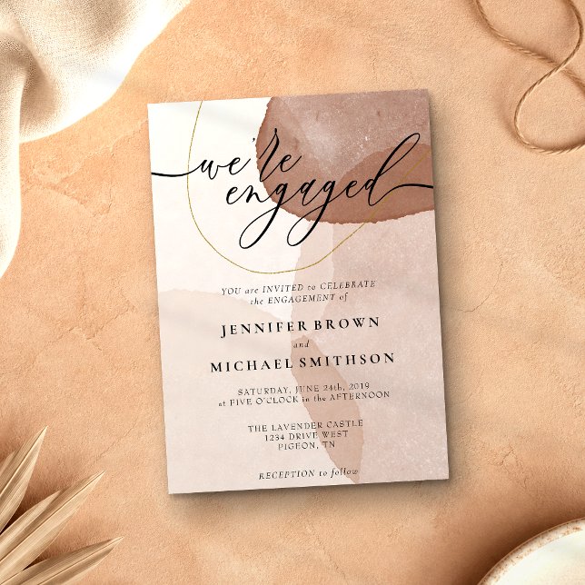 Invitation Signature moderne Boho Beach Terracotta engagée (Créateur téléchargé)