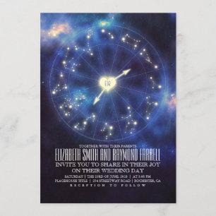 Invitation Signaux Zodiac  Mariage de nuit Starry Constellati
