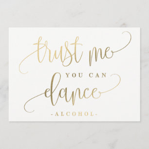 Invitation Signe d'alcool pour danser - Jolie calligraphie