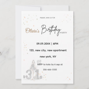 Invitation signe d'anniversaire, signe de bienvenue, 31e anni