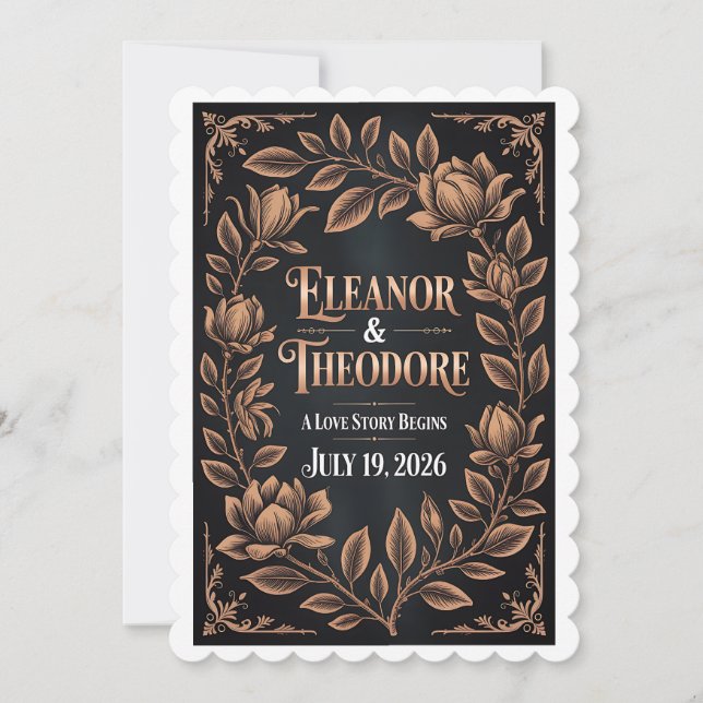 Invitation Signe de bienvenue de mariage [Couleur] foncée Rom (Devant)