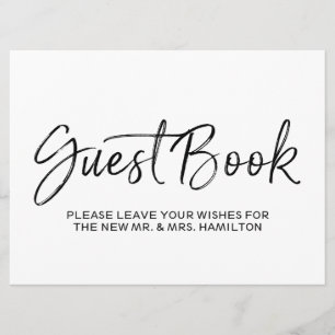 Invitation Signe de Livre d'Or de Mariage   Lettres Dorées Él