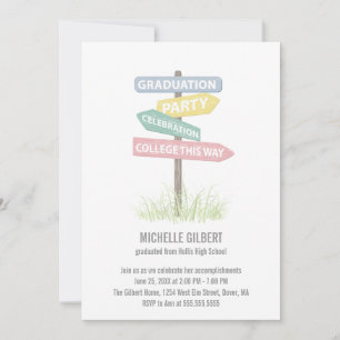 Invitation Signe de rue fête de graduation