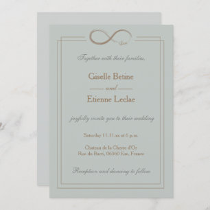 Invitation Signe d'infini Mariage géométrique gris de la tail