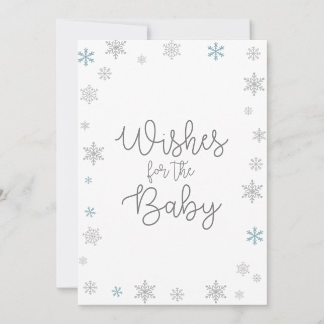 Invitation Signe du Baby shower de neige de l'hiver Taille 5x (Devant)