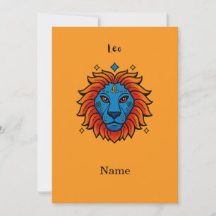 Invitation Signe du zodiaque Lion Pop Art - Illustration rétr